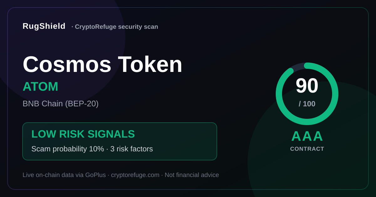 Is ATOM Safe? What Our Security Scan of Cosmos Token Found