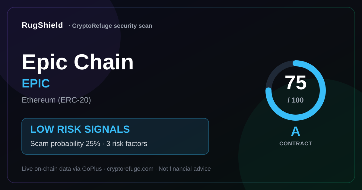 EPIC Token Security: Epic Chain Scan Results