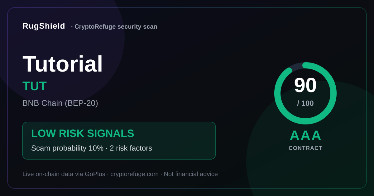 Tutorial Token Security: TUT Scan Results