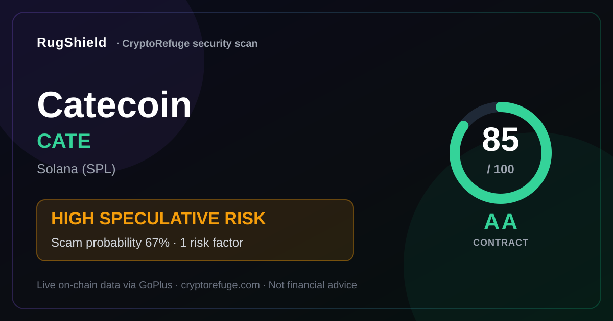 Catecoin Security: CATE Scan Results