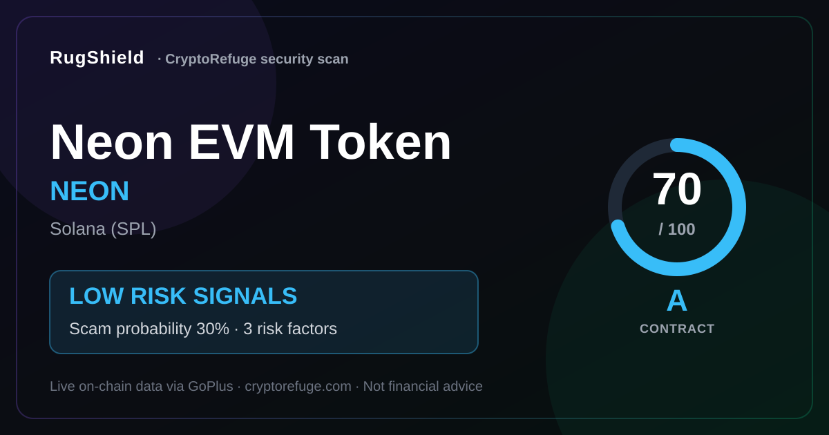 Is NEON Safe? Our Security Scan of Neon EVM Token